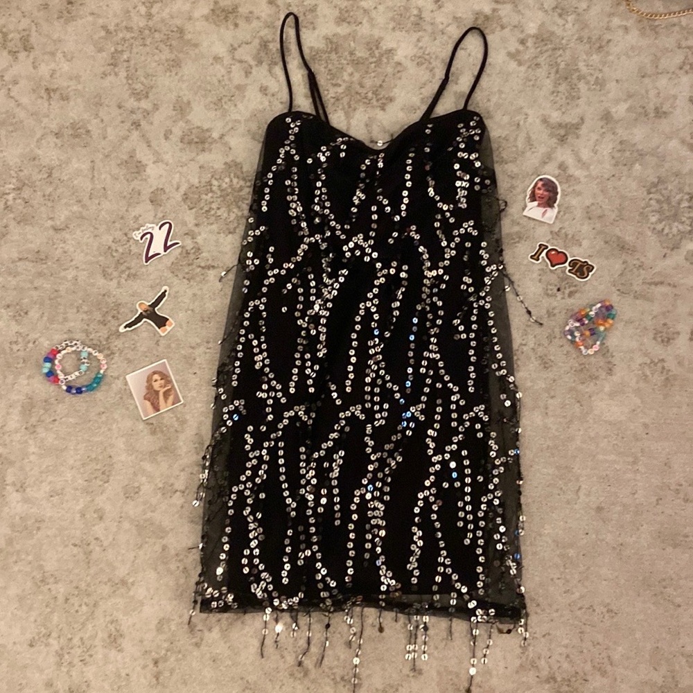 Sequin Fringe Black Dress - Taylor Swift the Eras Tour 🖤 Fearless / Reputation